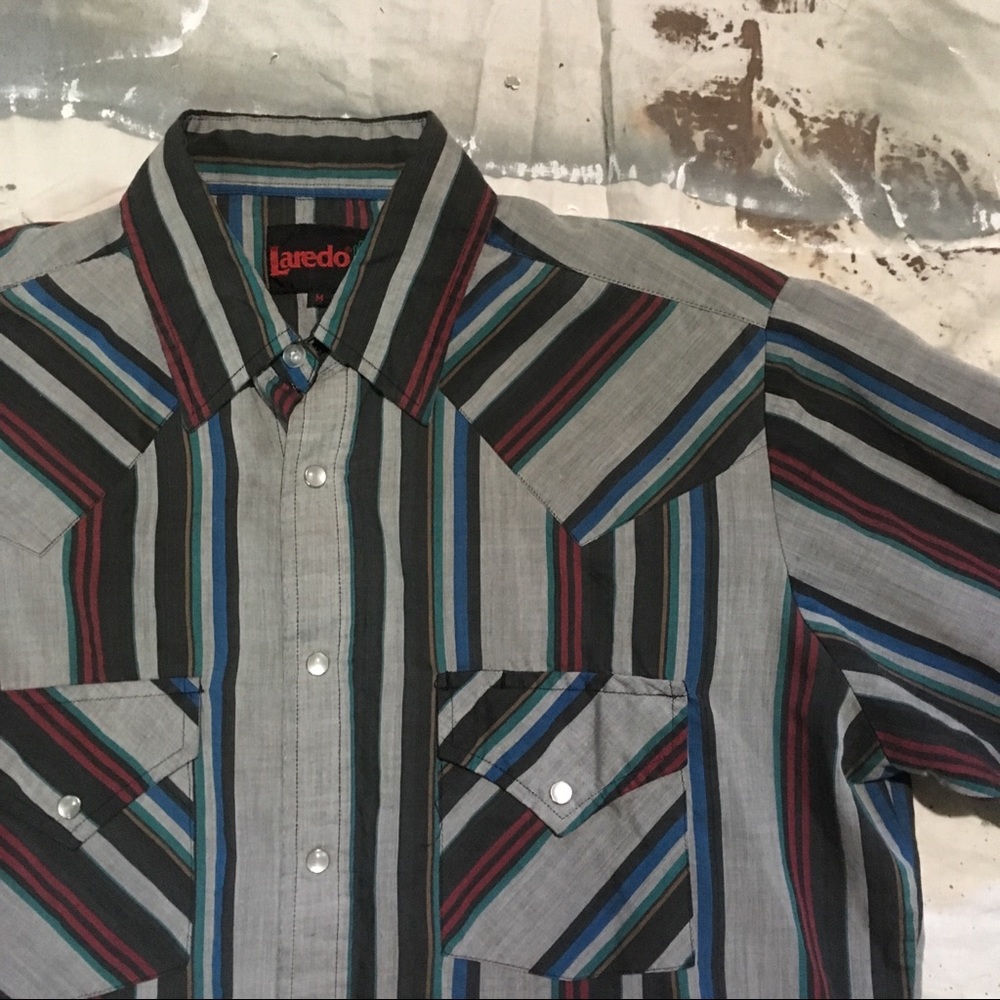 SOLD ON ETSY, NFS men’s Laredo pearl snap shirt M - Picture 3 of 8